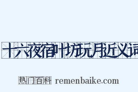 十六夜宿叶坊玩月近义词是什么意思的图片